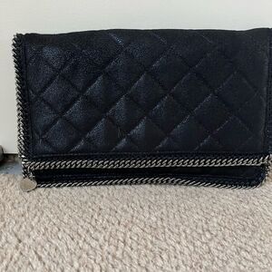 Stella McCartney Fold Over Black Clutch
